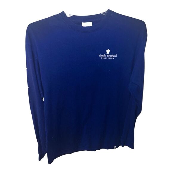 Southern Attitude Turtle Compass Anchor T-Shirt Adult Large Blue Long Sleeve Sea - Picture 1 of 8